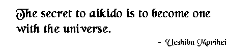 The secret to aikido is to become one with the universe. - Ueshiba Morihei